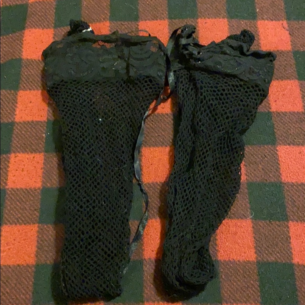 Lace top , tie up fistnets